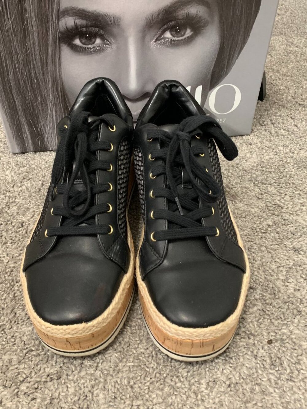 JLo Black Mesh Sneakers size 9 - Picture 2 of 8